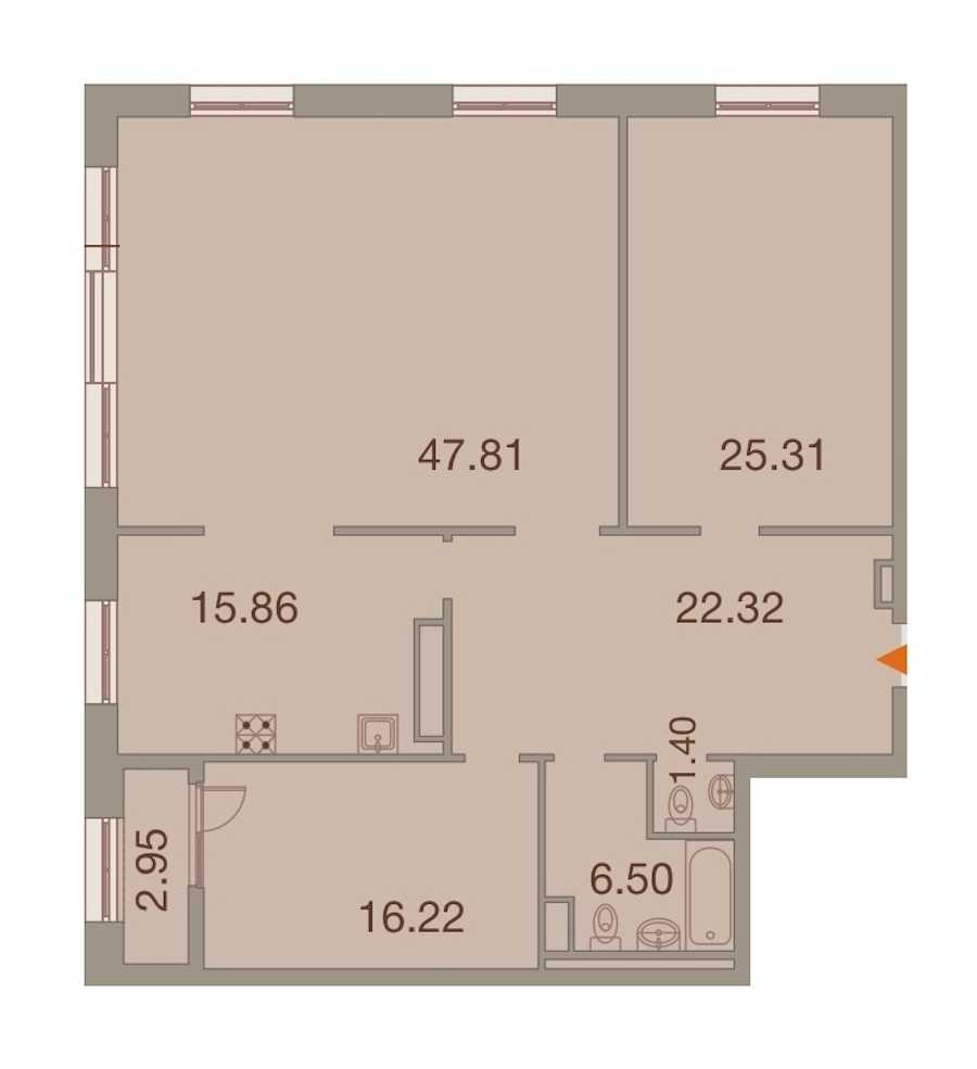 Трехкомнатная квартира в : площадь 136.9 м2 , этаж: 9 – купить в Санкт-Петербурге